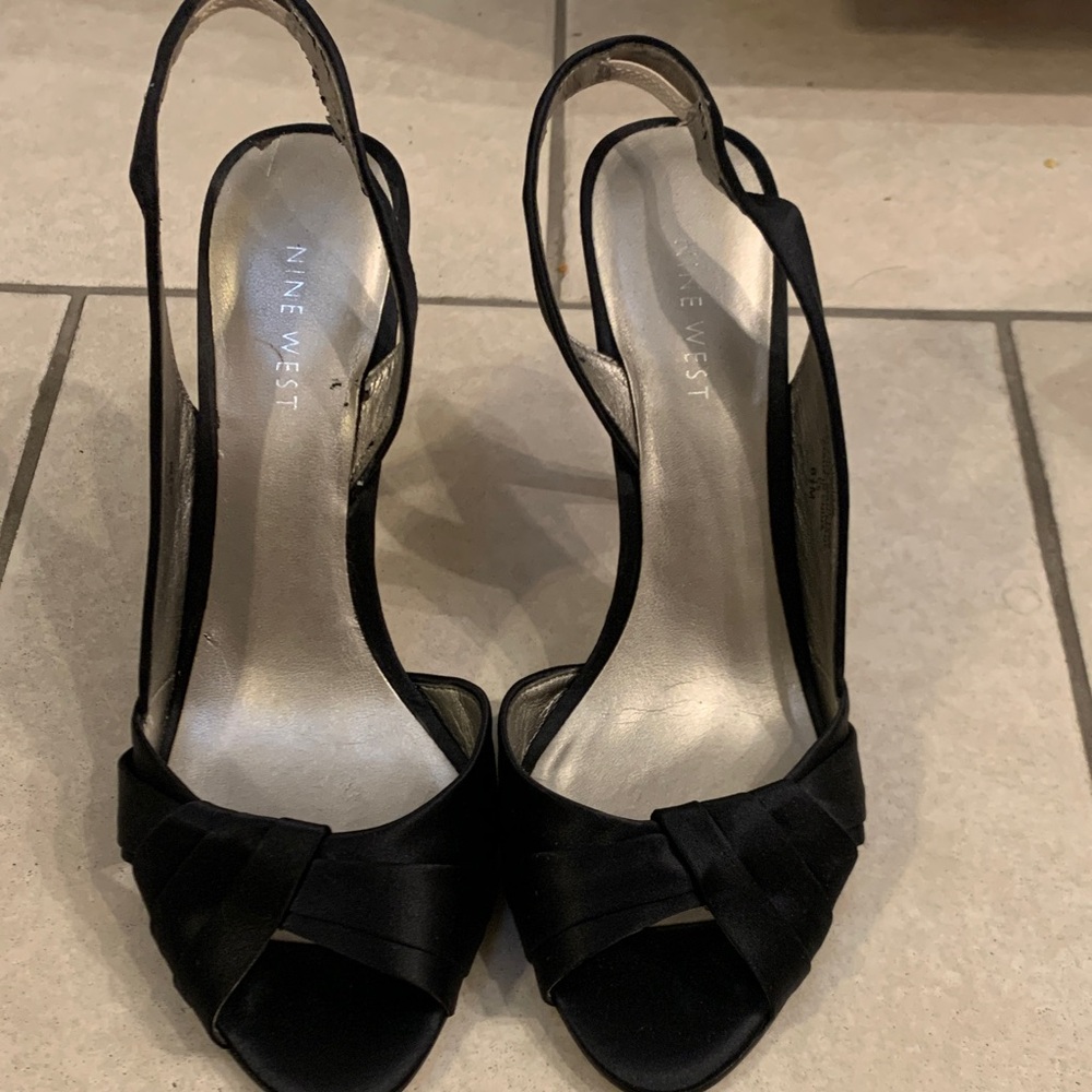 Nine West Elegant Black Slingback Heels